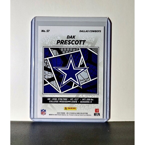 Dak Prescott 2024 Panini NFL #57 Sticker Card Dallas Cowboys - Picture 2 of 2
